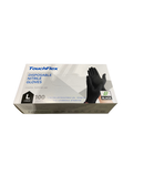 A box of TouchFlex disposable nitrile gloves, size Large, quantity 100, in black, shown on a plain white background.