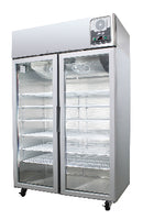 Upright, Mid-range Medical-grade Refrigerator Two Glass Doors, +2°C (~) +8°C, 44.9 cu/ft
