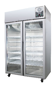 Upright, Mid-range Medical-grade Refrigerator Two Glass Doors, +2°C (~) +8°C, 44.9 cu/ft