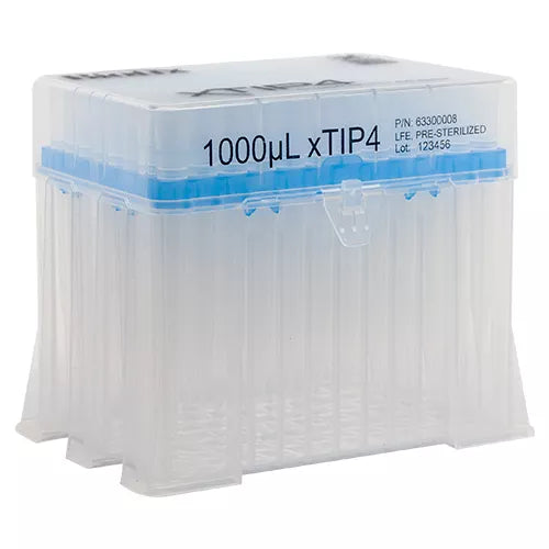 100-1000µL, Rainin LTS & Biotix xPIPETTE compatible, Racked, Non-Filtered, Low Retention, Pre-Sterilized, 8/PACK