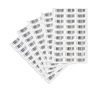 50 x 3 triplicate Pre-Printed barcodes 25mm x 10mm, printed on cryogenic labels.